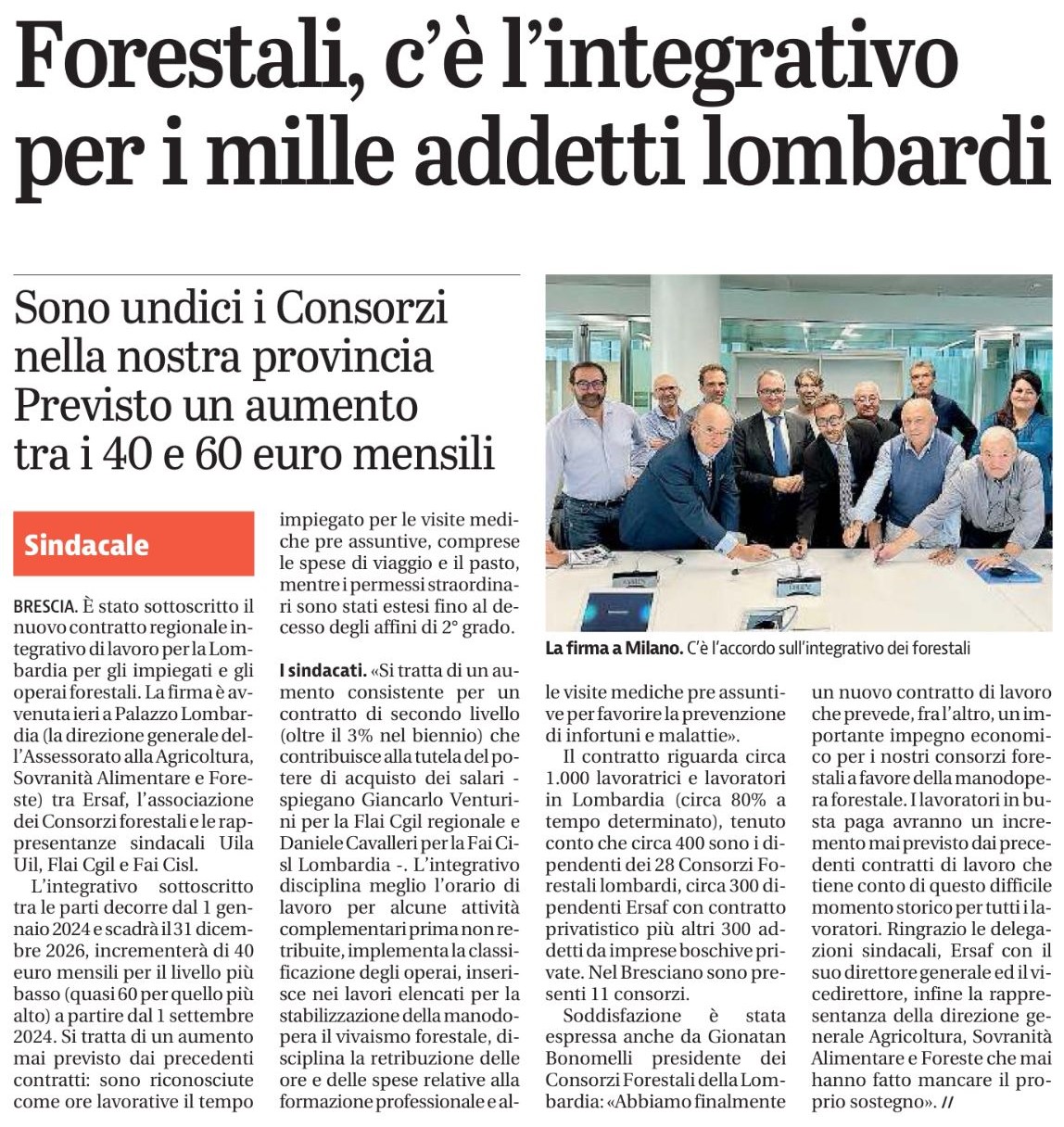 Estratto dal Giornale di Brescia del 10/10/2024